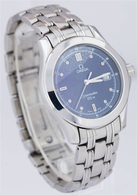 omega seamaster 120m blue dial|omega seamaster chronometer automatic date.